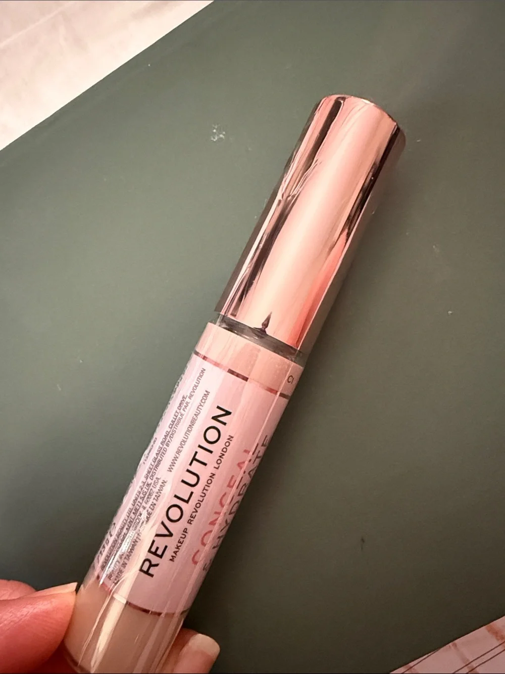 Revolution Concealer - Light Beige Shade with Rose Gold Cap c1